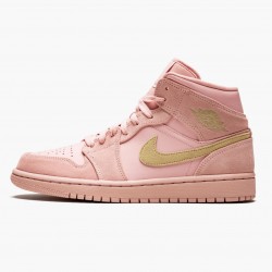 Nike Air Jordan 1 Mid Coral Gold AJ Shoes