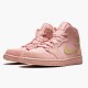 Nike Air Jordan 1 Mid Coral Gold AJ Shoes