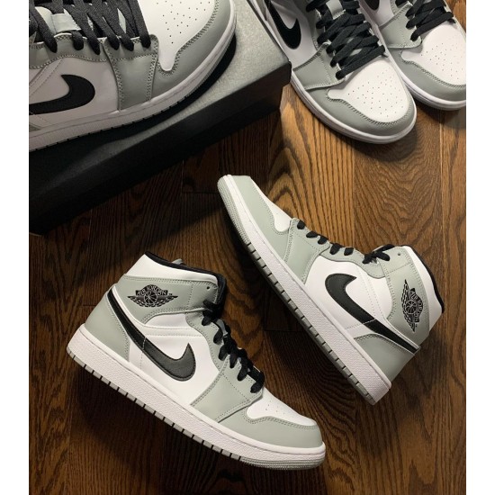 Nike Air Jordan 1 Mid Light Smoke Grey AJ Shoes