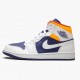 Nike Air Jordan 1 Mid Royal Blue Laser Orange AJ Shoes