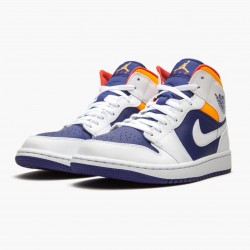 Nike Air Jordan 1 Mid Royal Blue Laser Orange AJ Shoes
