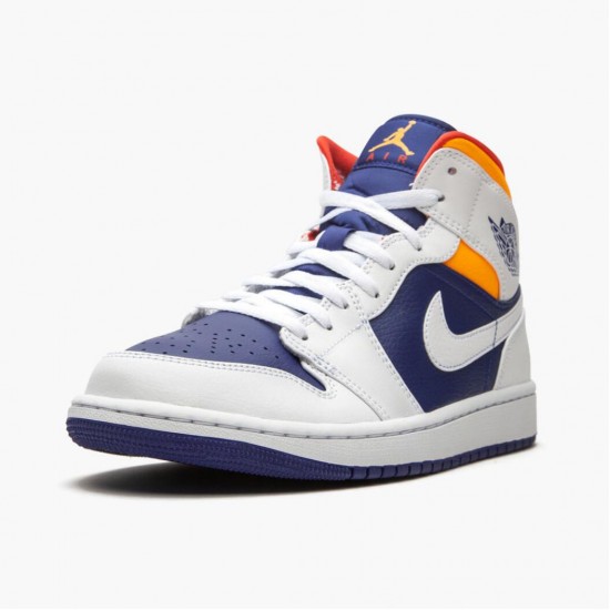 Nike Air Jordan 1 Mid Royal Blue Laser Orange AJ Shoes