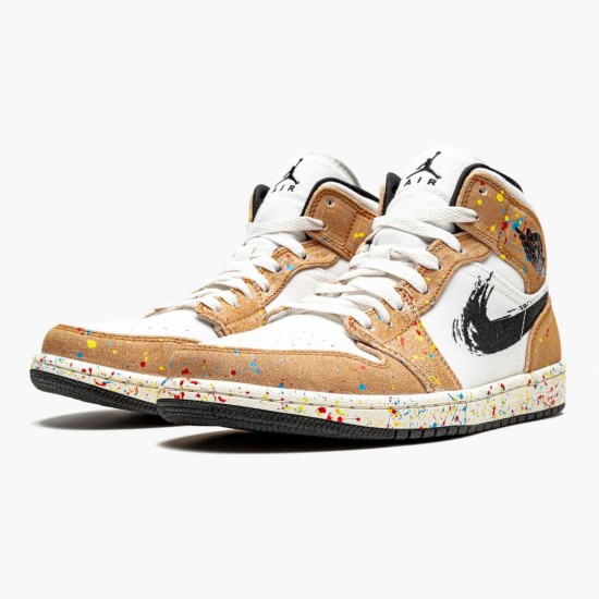 Nike Air Jordan 1 Mid SE Brushstroke AJ Shoes