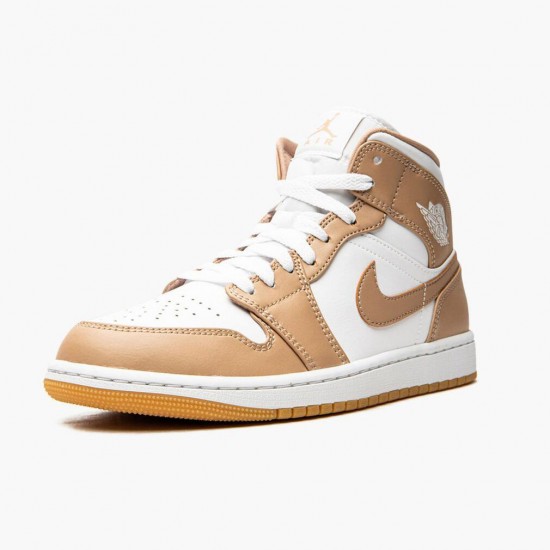 Nike Air Jordan 1 Mid Tan Gum AJ Shoes