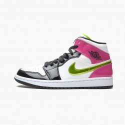 Nike Air Jordan 1 Mid White Black Cyber Pink AJ Shoes