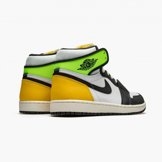 Nike Air Jordan 1 Retro High White Black Volt University Gold AJ Shoes