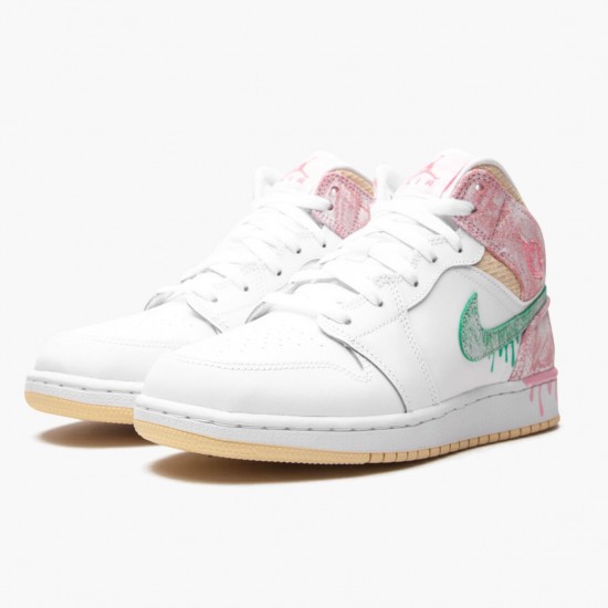 Nike Air Jordan 1 Mid SE GS Ice Cream AJ Shoes