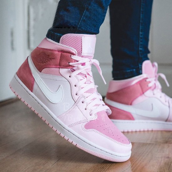 Nike Air Jordan 1 Mid Digital Pink AJ Shoes