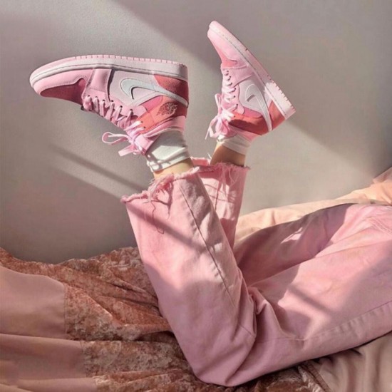 Nike Air Jordan 1 Mid Digital Pink AJ Shoes