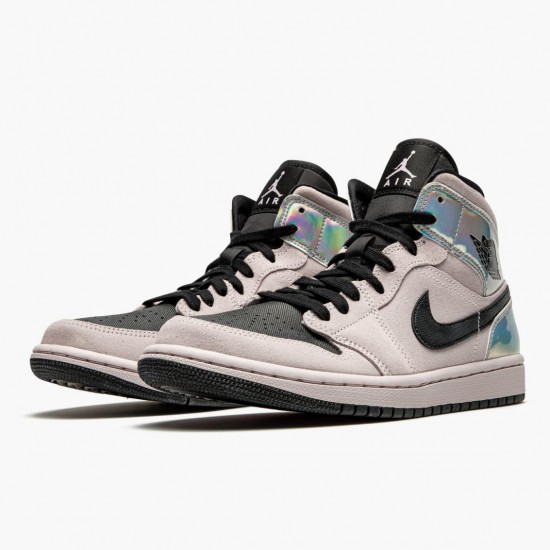 Nike Air Jordan 1 Mid Dirty Powder Iridescent Barely AJ Shoes