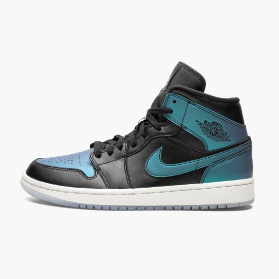 Nike Air Jordan 1 Mid Iridescent Black AJ Shoes