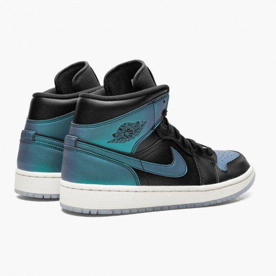 Nike Air Jordan 1 Mid Iridescent Black AJ Shoes