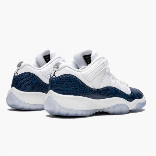 Nike Air Jordan 11 Low Navy Snakeskin AJ Shoes