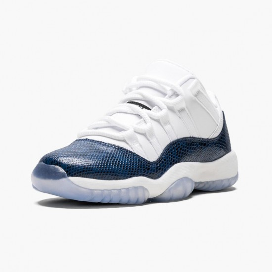 Nike Air Jordan 11 Low Navy Snakeskin AJ Shoes