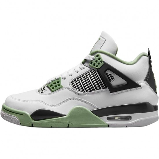 Nike Air Jordan 4 Retro White Oil Green Dark Ash AJ Shoes