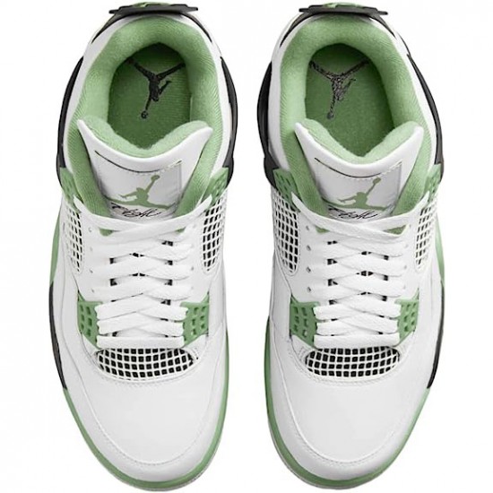 Nike Air Jordan 4 Retro White Oil Green Dark Ash AJ Shoes