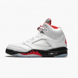 Nike Air Jordan 5 Retro Fire Red Silver Tongue AJ Shoes