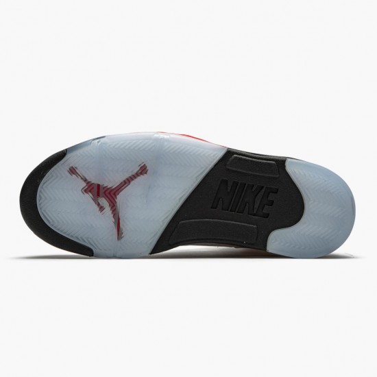 Nike Air Jordan 5 Retro Fire Red Silver Tongue AJ Shoes