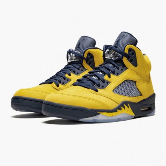 Nike Air Jordan 5 Retro Michigan 2019 AmarilloCollege Navy AJ Shoes