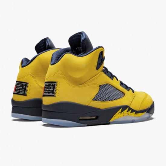 Nike Air Jordan 5 Retro Michigan 2019 AmarilloCollege Navy AJ Shoes