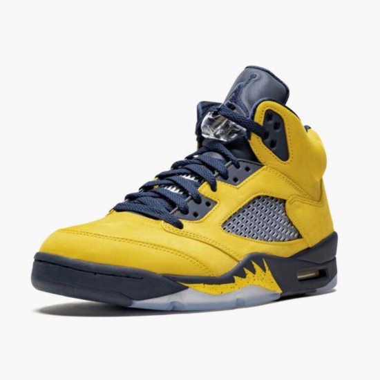 Nike Air Jordan 5 Retro Michigan 2019 AmarilloCollege Navy AJ Shoes