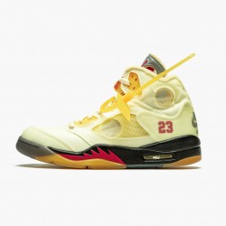 Off-White x Nike Air Jordan 5 Retro Sail AJ Shoes