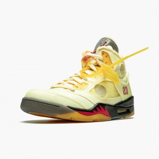 Off-White x Nike Air Jordan 5 Retro Sail AJ Shoes