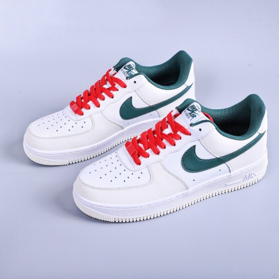 Nike Air Force 1 Low White Beige Green Red