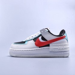 WMNS Air Force 1 Shadow Bleached Aqua "Chile Red"