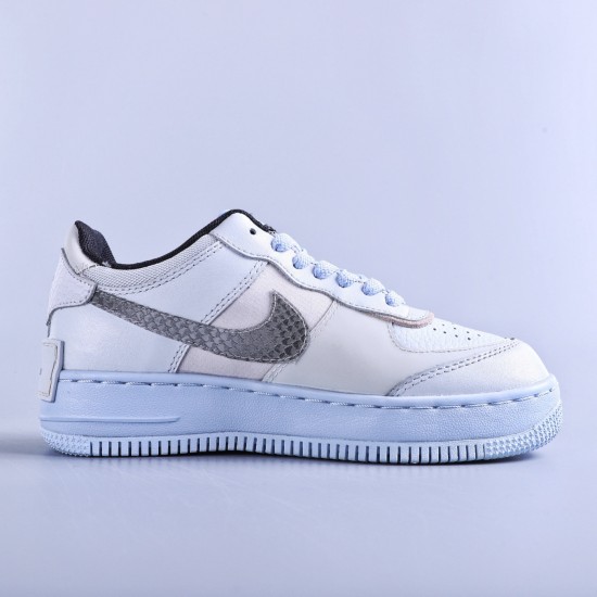 WMNS Air Force 1 Shadow Pure Platinum Snakeskin Blue