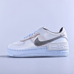 WMNS Air Force 1 Shadow Pure "Platinum Snakeskin Blue"