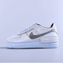 WMNS Air Force 1 Shadow Pure "Platinum Snakeskin Blue"