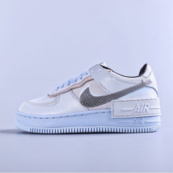 WMNS Air Force 1 Shadow Pure Platinum Snakeskin Blue