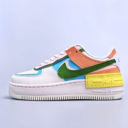 WMNS Air Force 1 Shadow White Multi Orange Custom